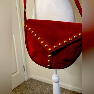 Red Suede Crossbody Yves Saint Laurent Bag